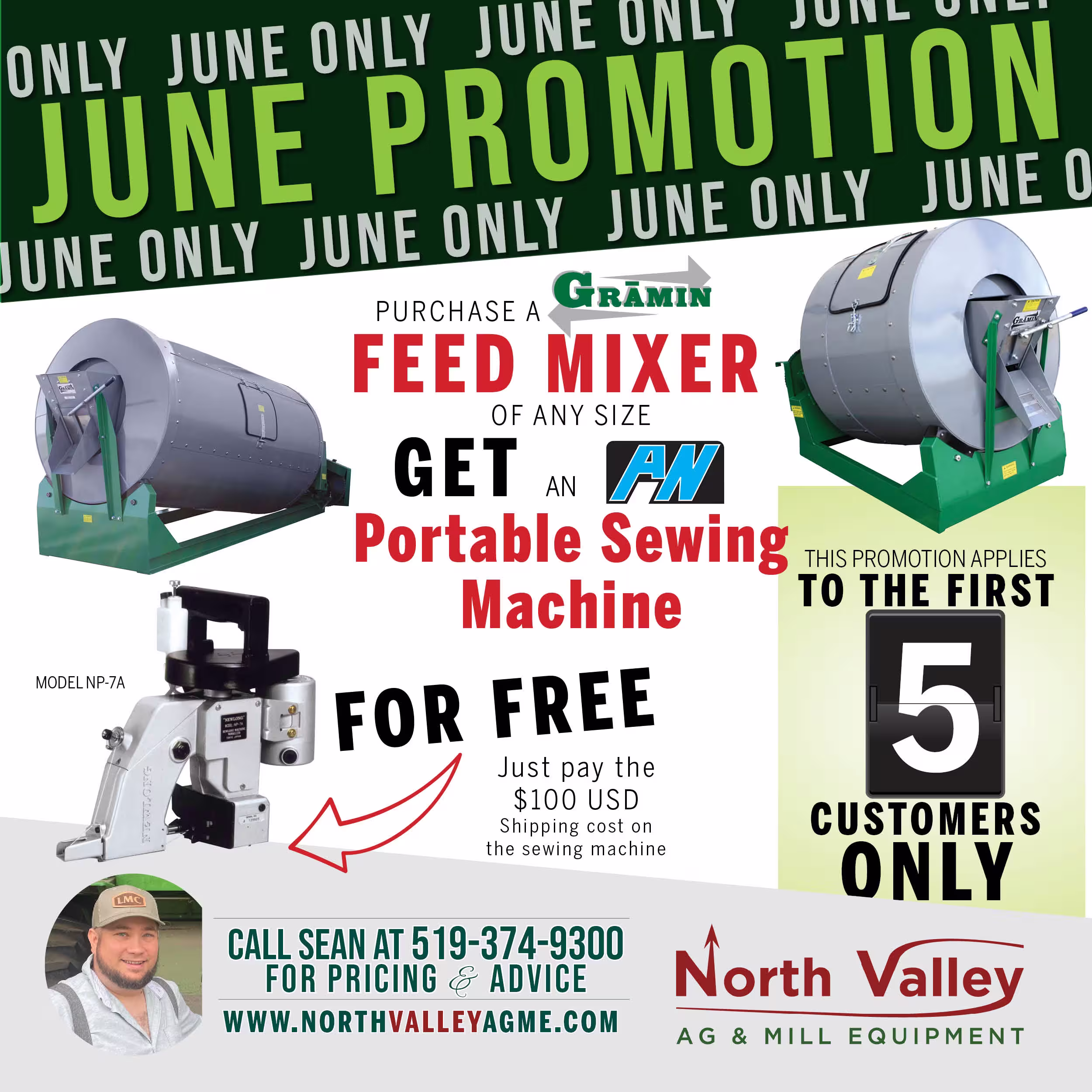 North Valley Ag & Mill's June only Promotion